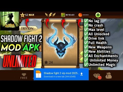 Shadow Fight 2 Mod Apk VIP, Unlimited Everything, 52 Max Level