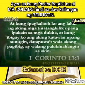 125K views · 5.1K reactions | BRO. ELI SORIANO vs. BAPTIST PASTOR MR. COLIADO. Part-2 #debate #ToGodBeTheGlory #jesus is #God #Godisgood #SalamatSaDios #SalamatPoAma #BroEliSoriano #everyone #highlights | Kitty Mae Agunod | Facebook