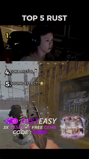 TOP 5 RUST | Sing up now for 3x free cases + 2 free gems with code: 3CASES #shorts
