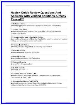Naplex Quick Review Questions And Answers With Verified Solutions Already Passed 636x882