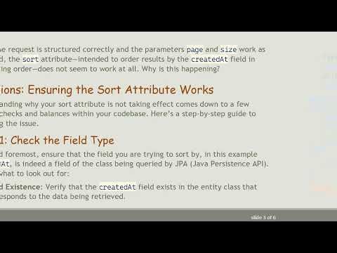 Why the sort Attribute in Pageable Might Not Be Working in Your Java Application