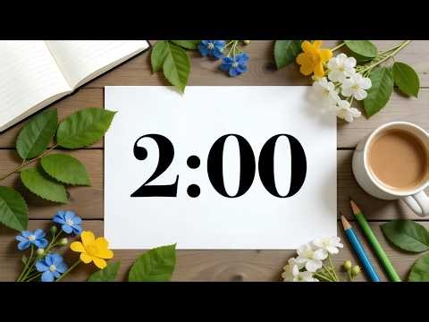 2 Minute Timer ☕ Cozy Spring Desk | Relaxing Lofi Music for Focus, Study, & Classrooms