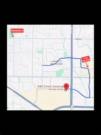 Langley Willowbrook Roadtest Practice Route Guide