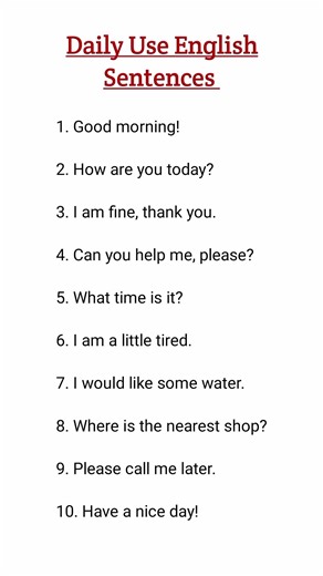 Learn Daily English Sentences | Improve Spoken English | #english#learnenglish#easyenglish
