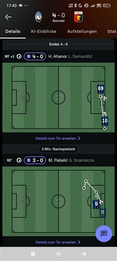 Coppa Italia Atalanta Bergamo gegen Genoa 4:0