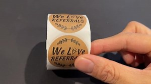 Watch Insurance Marketing Mailing Gift Sticker We Love Refferrals on Amazon Live