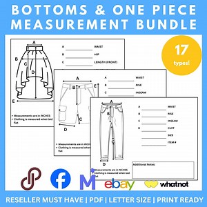 Pants Measurement Tool, Clothing Measurement Template, Clothes Measurer, Ebay Measurement Tool Measurement Printable Pants Measurement Guide - Etsy UK