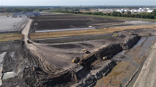 LKQ Retention Pond 20 minute hyperlapse ARCO Construction Company Vee-Jay Cement Contracting GRP Wegman Inc. Lowry Electric | 618 Drone Service