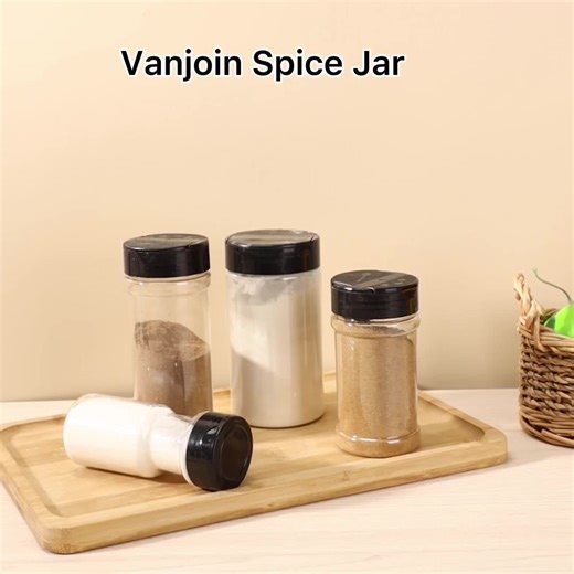 Transparent 100ml Plastic Spice Jars Reusable Empty Containers for Seasoning Herbs Powders Glitters Capacity 60ml