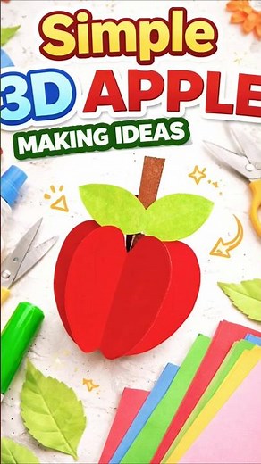 Easy Apple Craft 🍎✨ | School projects Paper Craft #diy #craft #papercraft