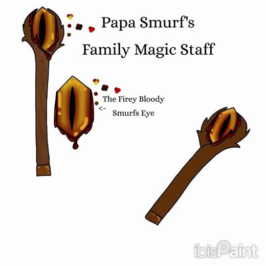 Papa Smurf's Magic Family Staff, A Bit Of A Lore Drop But Hope You Guys Like It #drawing #smurf