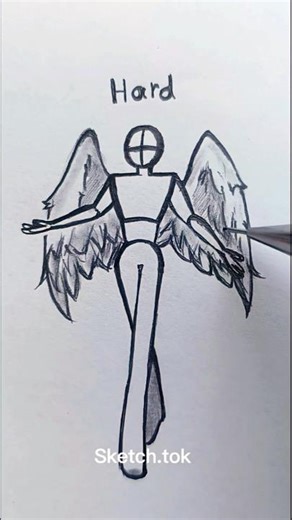 Drawing an Angel (easy&hard) Tutorial✏️ #howtodraw#drawing#art #artist#draw#angel
