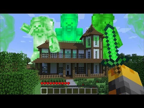 GIANT GREEN STEVE APPEARS IN OUR HOUSE IN MINECRAFT !! ZOMBIE HOUSE SURVIVAL !! Minecraft Mods