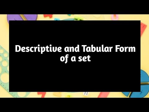 Descriptive Form of Set | Tabular Form of Set | Sets | Set | Pythagoras Math