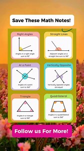 5.4K views · 51 reactions | Angles Math Notes For Studies! | Math Tricks Tutorial | Facebook