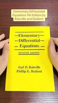 Elementary Differential Equations 7th Edition by Rainville and Bedient #fyp #enginerdmath #DE
