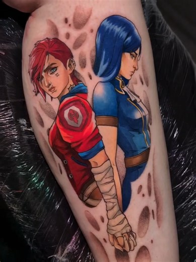 Arcane Vi & Caitlyn Tattoo Design from Ireland