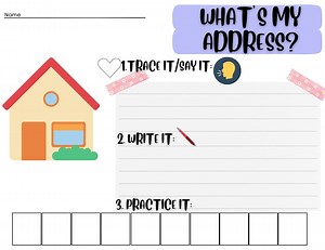 Learn My Address Activity, Homeschool Printable (PDF Download) - Etsy UK