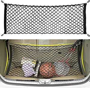 Amazon.com: Car Rear Cargo Net, Trunk Cargo Storage Net, 35 x 15 Adjustable Elastic Storage Organizer Trunk Net, Universal Double-Layer Automotive Cargo Net Fit for Car, Vehicle, SUV 1 Pack,2020 2021 2022 New : Automotive