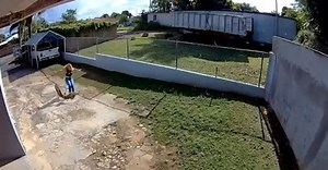 This woman had a hilarious encounter with a wild goose in her backyard. When the goose charged at her, they made her lose her balance and fall backward. | Jukin Copyright Management | Facebook