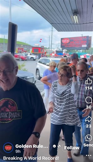 Golden rule barbecue in Irondale broke a Guinness ￼record today for selling the most barbecue sandwiches in an eight hour Period. At 95 cents a piece People lined up outside and down the street. The response really was amazing. The goal was 5000 - they ended up selling 100's more. So many in fact they ran out of food. But made sure they made it right for those who were left waiting in line. This video is when they opened the doors this morning at 10:30 - so so cute! Congrats to everyone there --