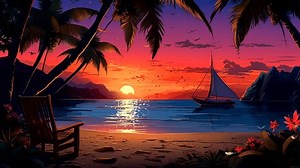 clip-1106753837-anime-background-video-beautiful-view-sunset-beach