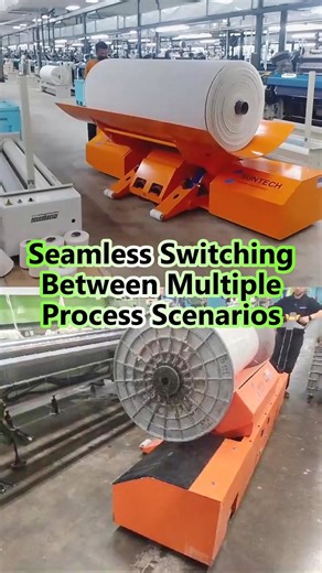 Seamless switching between multiple process scenarios, improves the utilization rate of workshop equipment. #textilemachinery #automated #electrictruck #SUNTECH #materialhandling | Suntech Automation