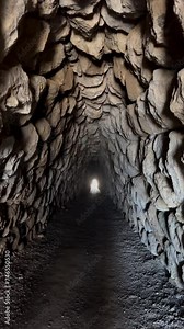 Ancient city Hattusas underground tunnel. Boğazkale, Yozgat, Turkey. historical underground ruins