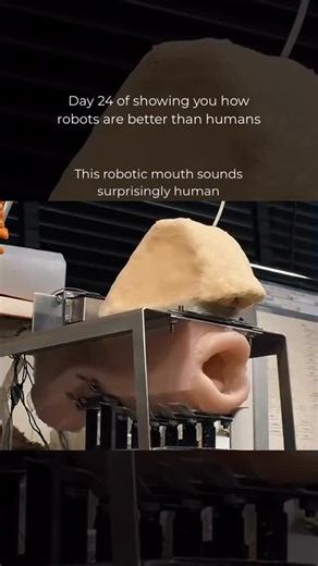 Robotics on Instagram: "Follow US (@ROBOTICS) to learn something NEW everyday 🚀 Japanese researchers have built a robotic “artificial mouth” that can generate speech in a surprisingly human way. Instead of using a speaker, it produces sound by moving air through physical structures, similar to how people form voices. Soft silicone parts then shift and flex to shape the airflow into different vowels and tones. In demonstrations, it forms an “O” sound with mouth movements that look and sou
