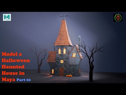 Autodesk Maya | How to Model a Halloween Haunted House | Part 1 of 2.