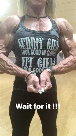 Trudy Ireland on Instagram: "Freaky vascularity. #throwbackthursday #thursday #badbitch #grannyguns #vascularbodybuilder #freaky #girlswholift #bodybuilding #awesomearms #arms #bebold #bold #biceps #loveit"