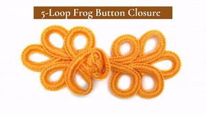 Yellow 5-Loop Frog Button Closure 3.3 inch 1 Pair/Pack Chinese Fastener Chinese Frog Closure Hook and Eye Button Ideal for for DIY Craft Sewing Dress Sweater Costume Outfit Decoration