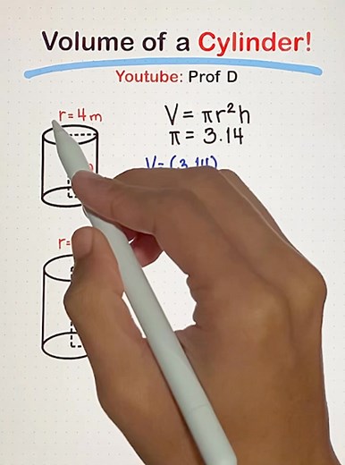 1.8M views · 16K reactions | Unlock the Formula: Calculating the Volume of a Cylinder Made Easy! | Prof D | Facebook