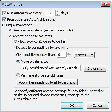 Using Outlook's AutoArchive Feature | Slipstick Systems