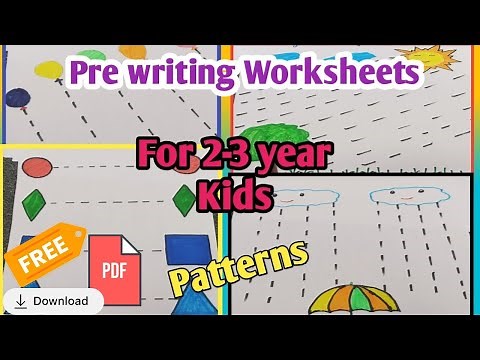 Pre Writing Worksheets for Nursery | Standing Lines | Sleeping Lines | Slanting Lines #worksheet