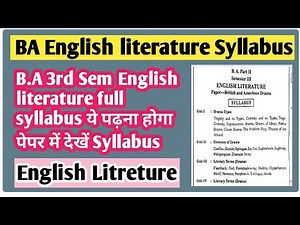 BA third semester English syllabus 2025 | BA 3rd semester English syllabus | BA 3rd sem English