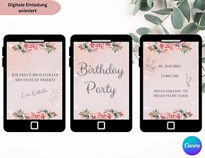 Animated Digital Birthday Invitation Party Whatsapp Birthday Cards Personalizable Invitation Instant Download Canva Template Animation - Etsy Australia