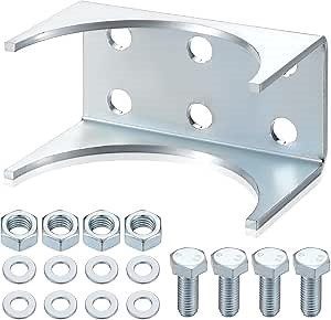 Zonon 4 Inch Round Post Adapter Brackets Galvanized Steel Post Mounting Bracket for Round Steel Post Compatible with Ghost Controls Rear Post Bracket for Automatic Gate Opener Systems