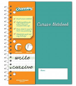 Visual Cursive Notebook 120 Pages Easy to learn Practice Cursive Size 8.5” x 11” - Channies