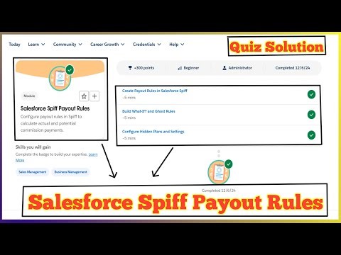 Salesforce Spiff Payout Rules | Salesforce Trailhead | Quiz Solution