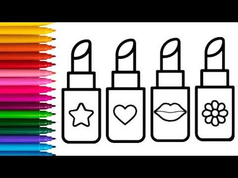 💄✏️How to draw lipstick for children, toddlers | Makeup drawing easy
