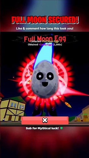 I Finally Found the MYTHICAL Full Moon Egg! 🌕 (Blox Fruits) #bloxfruits #roblox