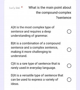 What is the main point about the compound-complex ?sentenceA)I... | Filo