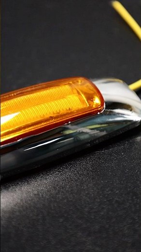 Amber LED Truck Marker Lights Close-Up | Waterproof Clearance Lights for Trailer Pickup