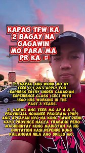 2 paraan para ma PR ka dito as TFW, lets pray na mag open pa ng mga pilot program ang immigration para sa mga TFW. Laban lang kabayan! #PinoyInCanada #immigratetocanada #FilipinoInCanada #TFWprogram #tfw | Christopher Torda