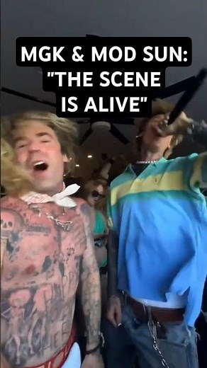 mgk & mod sun: "the scene is alive"💯 they played mgk's "cliche" at Xposure World's party on May 31