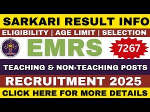 Sarkari Result Info | EMRS Recruitment 2025 : Check Eligibility, Important Dates & How to Apply
