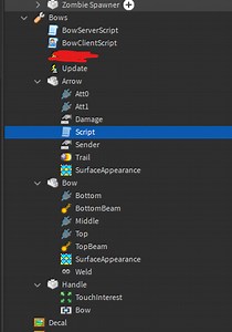 I want to make arrows and bows fly in multiplayer games