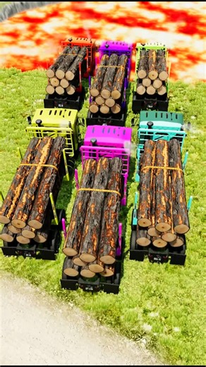 Fire Truck and bus vs Giant Lava Pit - BeamNG.drive #beamn #shorts #beamngdrive #automobile #usa