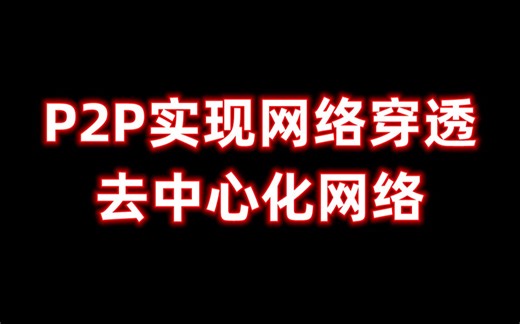 P2P实现网络穿透，去中心化网络